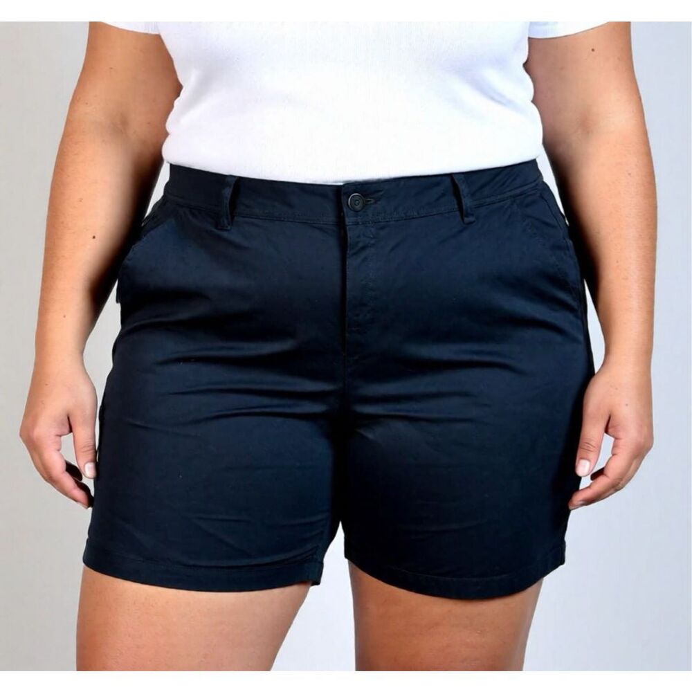 Lane Bryant Black Bermuda Shorts 20 NWT Minimalist Classic Preppy Uniform Sporty - Picture 8 of 8